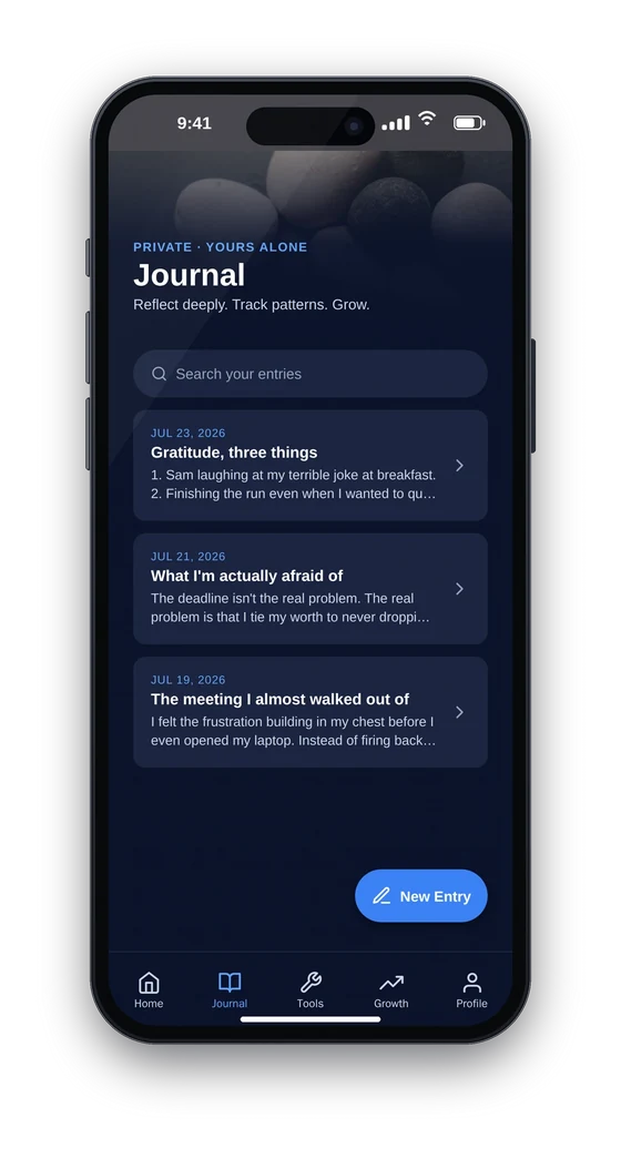 Relyn app journal screen
